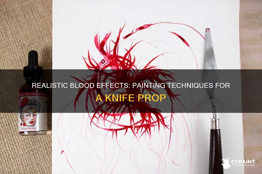how to paint blood on a knife