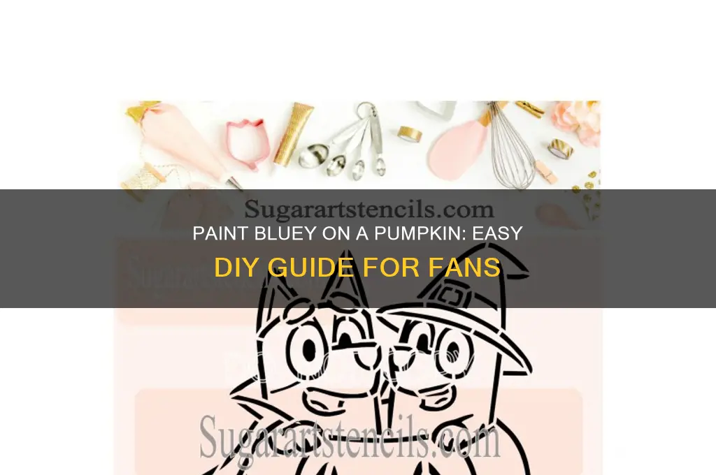 how to paint bluey on a pumpkin