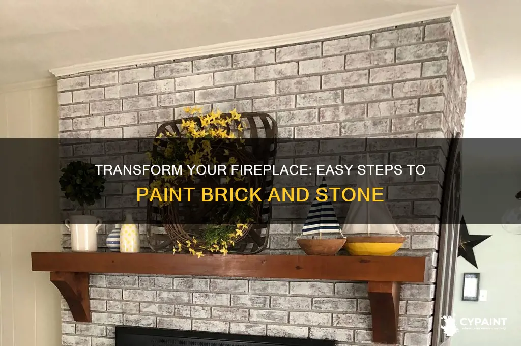 how to paint brick and stone fireplace