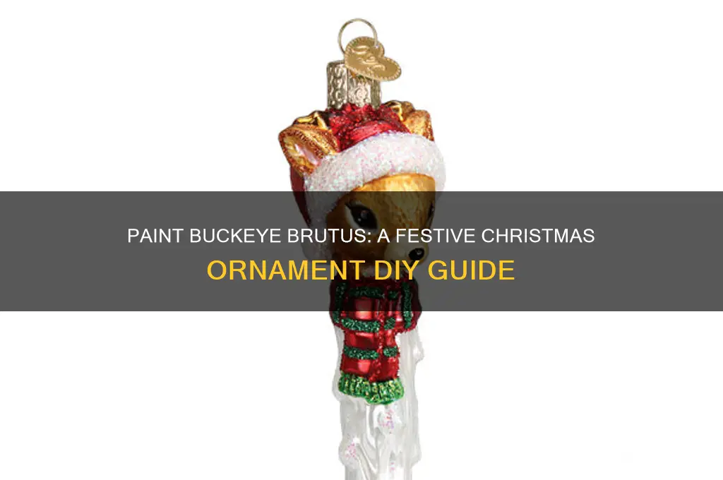 how to paint buckeye brutus on christmas ornament