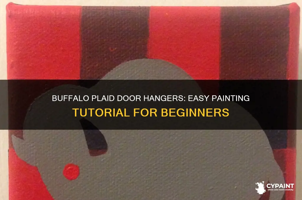how to paint buffalo plaid on doorhangers