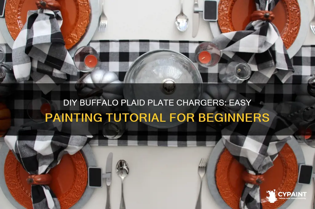 how to paint buffalo plaid on plate chargers