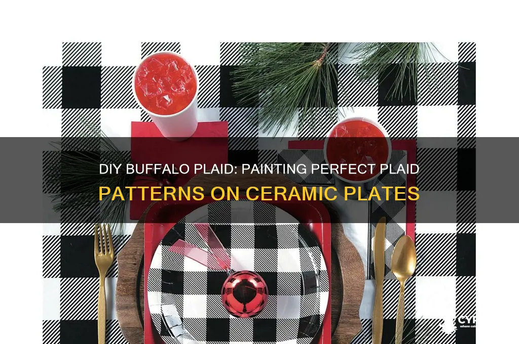 how to paint buffalo plaid on plates