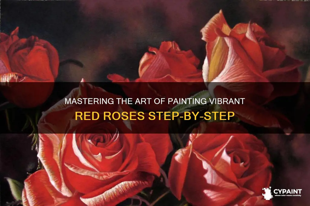 how to paint bunch of red roses
