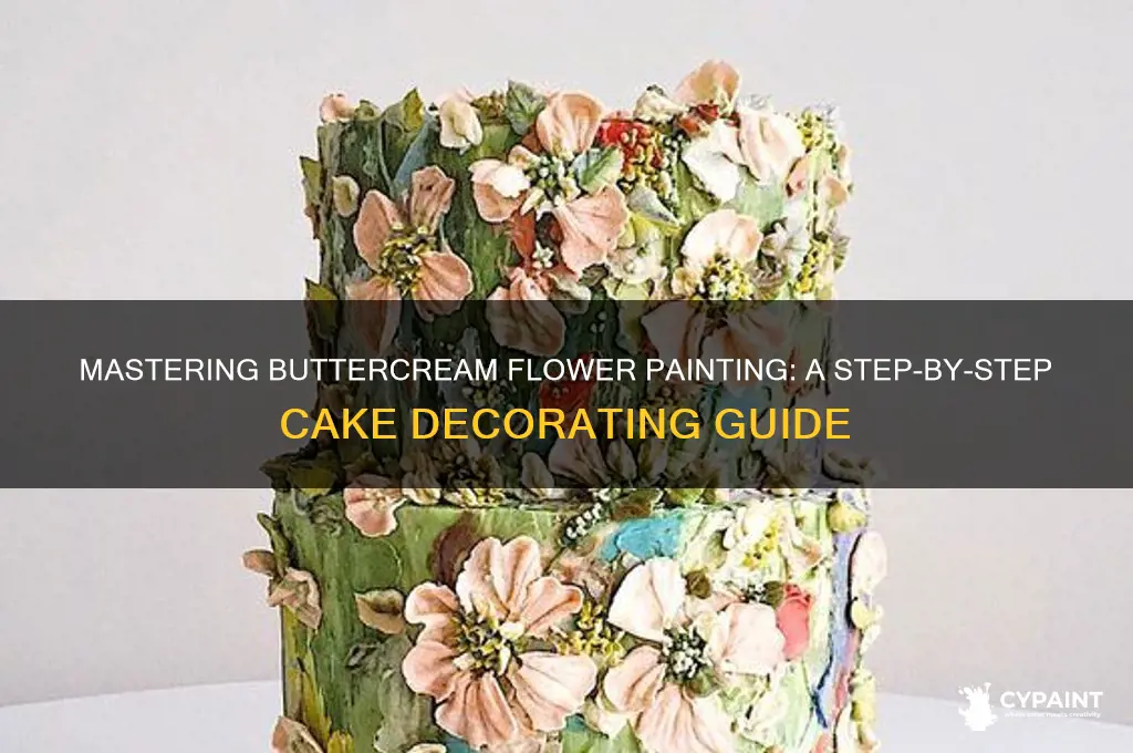 how to paint buttercream flowers on a cake