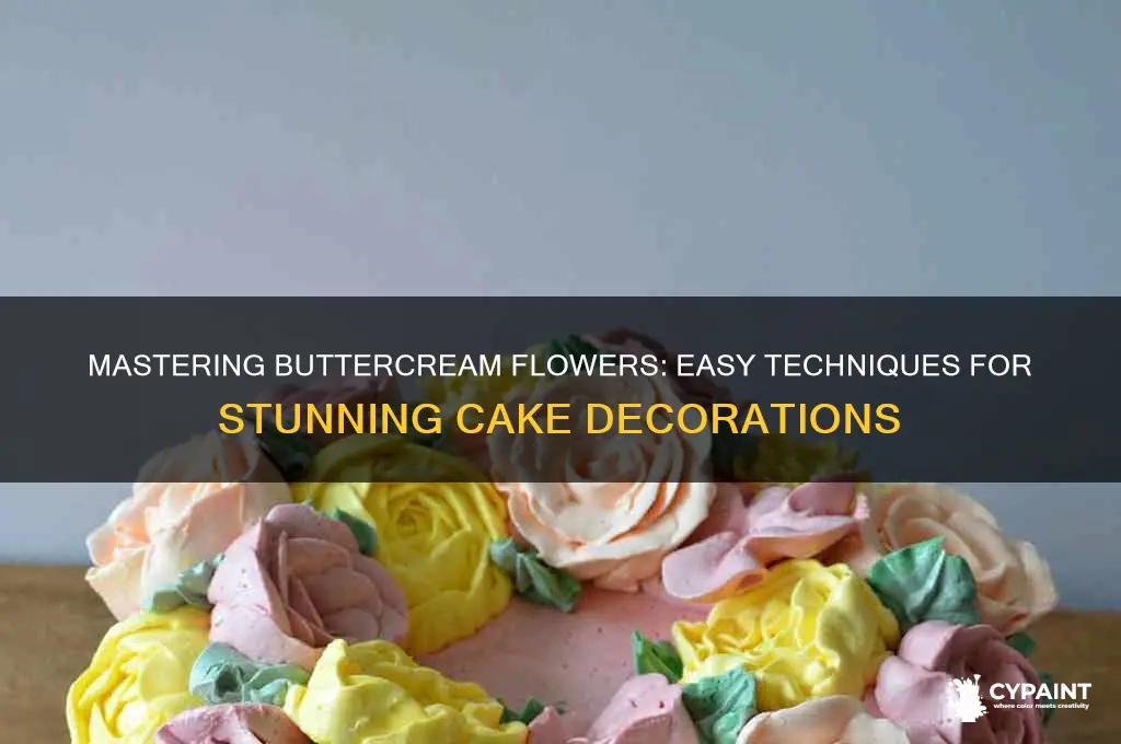 how to paint buttercream flowers on cake