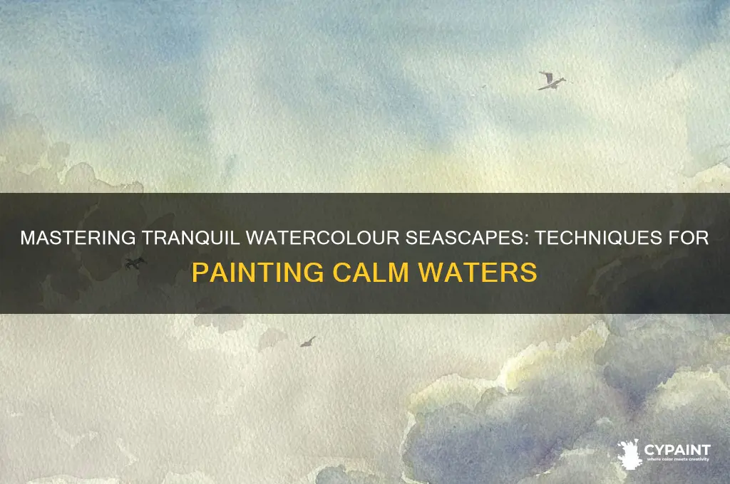 how to paint calm sea in watercolour