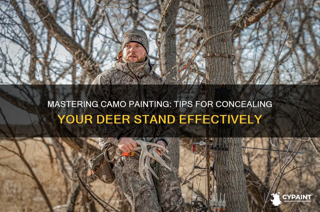 how to paint camo on a deer stand