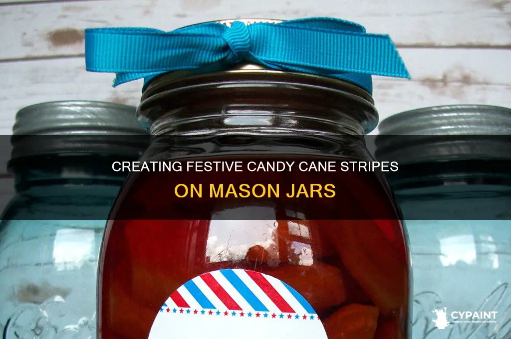 how to paint candy cane stripes on mason jars