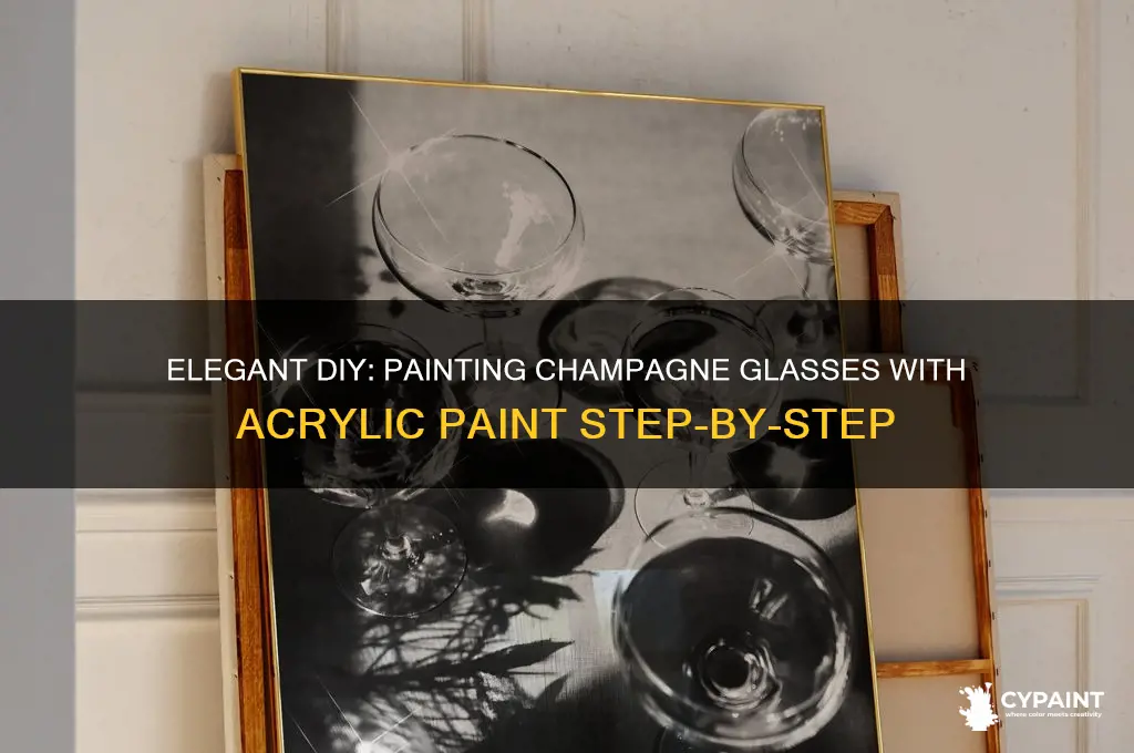 how to paint champaine glasses with acrilic paint