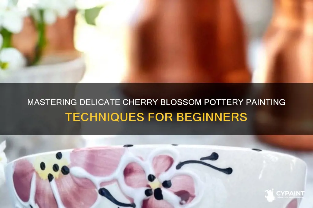 how to paint cherry blossoms on pottery