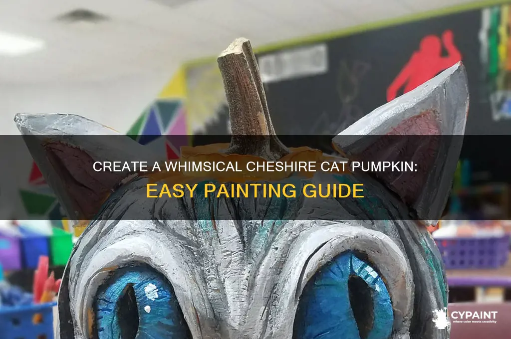 how to paint cheshire cat on pumpkin