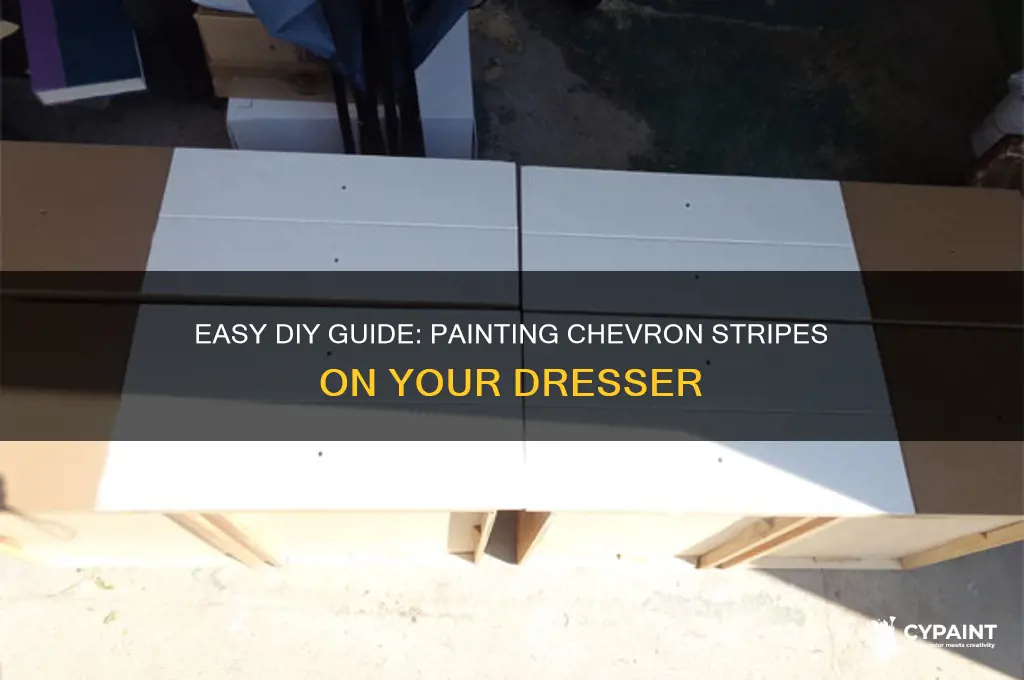 how to paint chevron stripes on a dresser