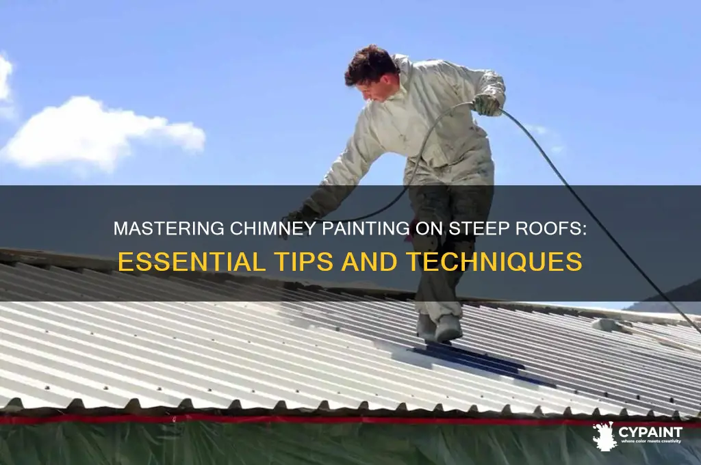 how to paint chimney on steep roof