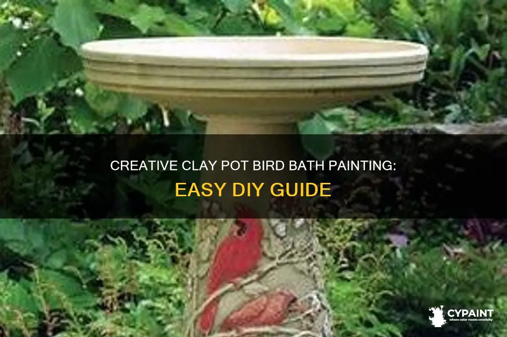 how to paint clay pot for bird bath