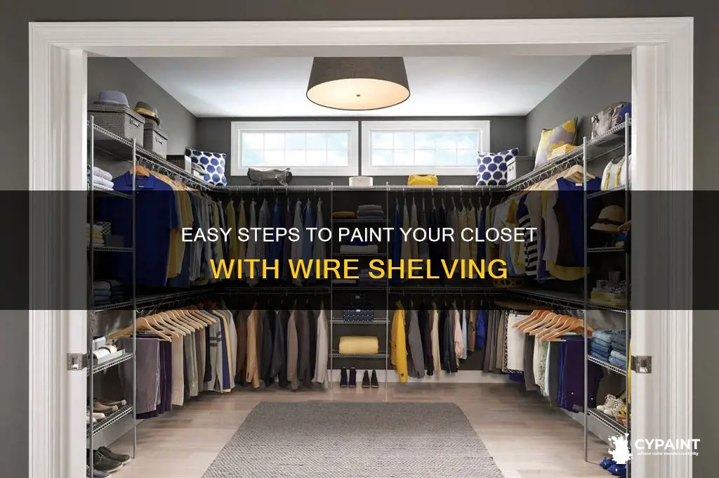 how to paint closet with wire shelving