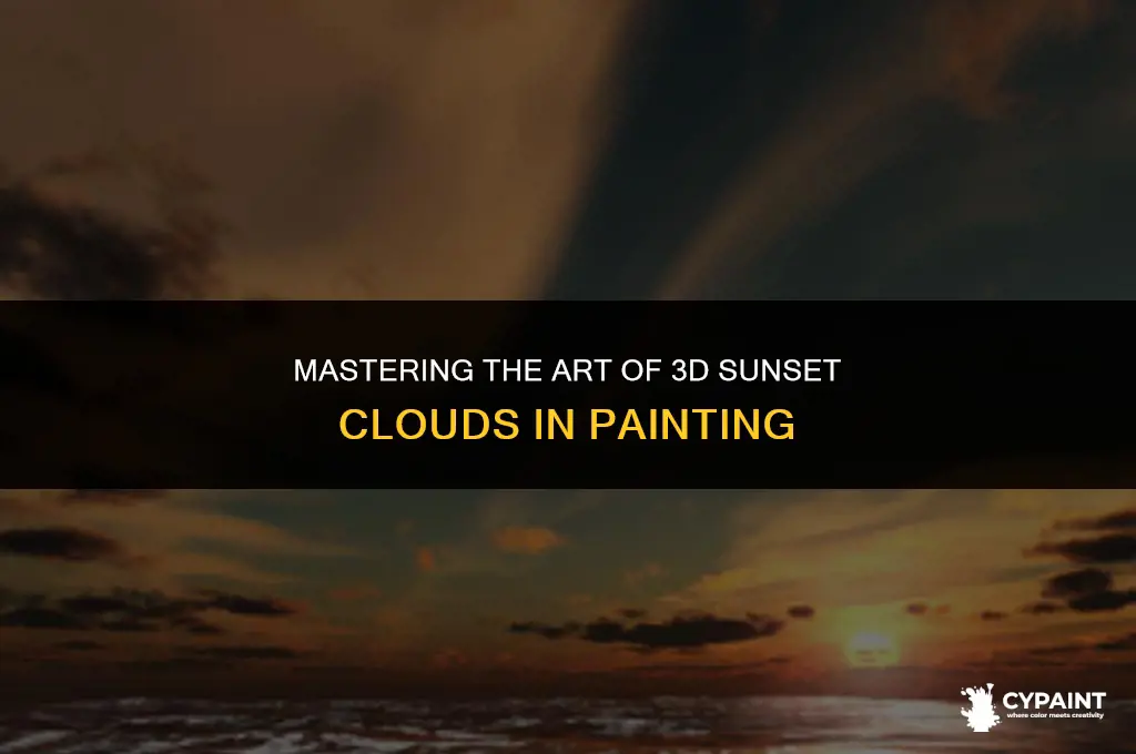 how to paint clouds in a sunset to look 3d