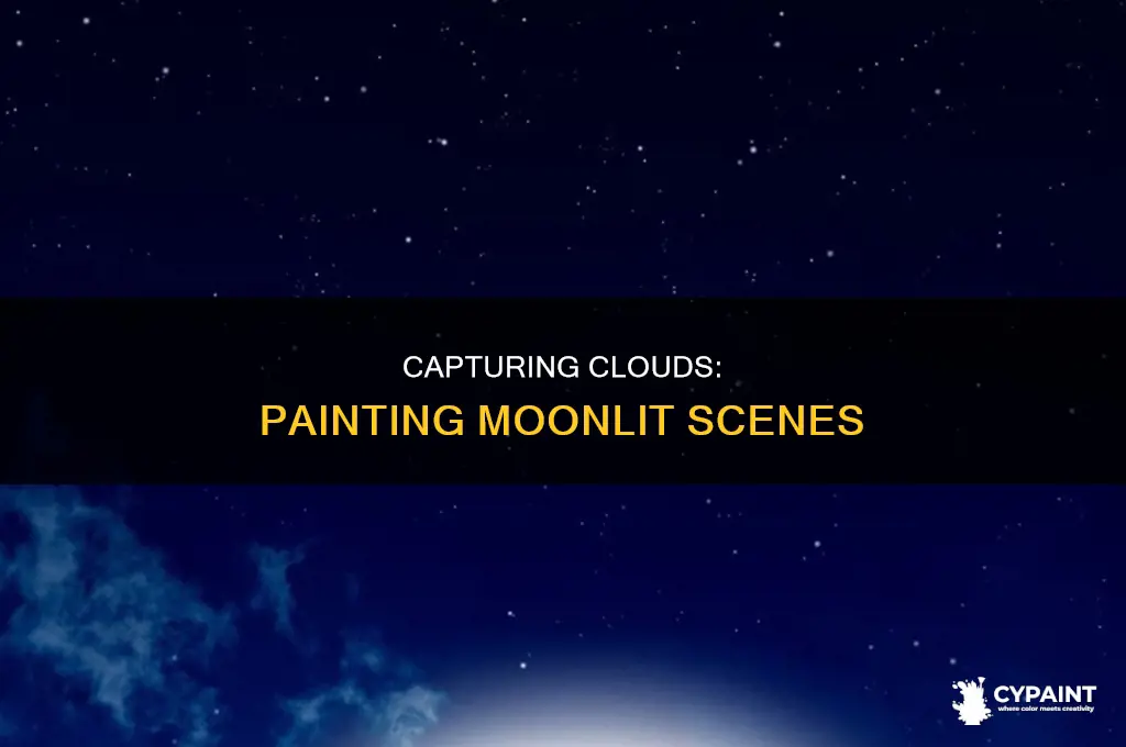 how to paint clouds in front of the moon