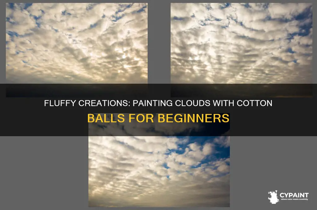 how to paint clouds with cotton balls