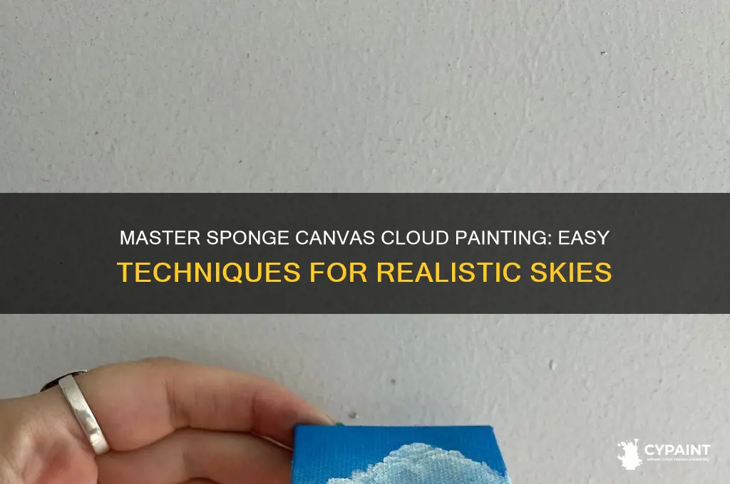 how to paint clouds with sponge canvss