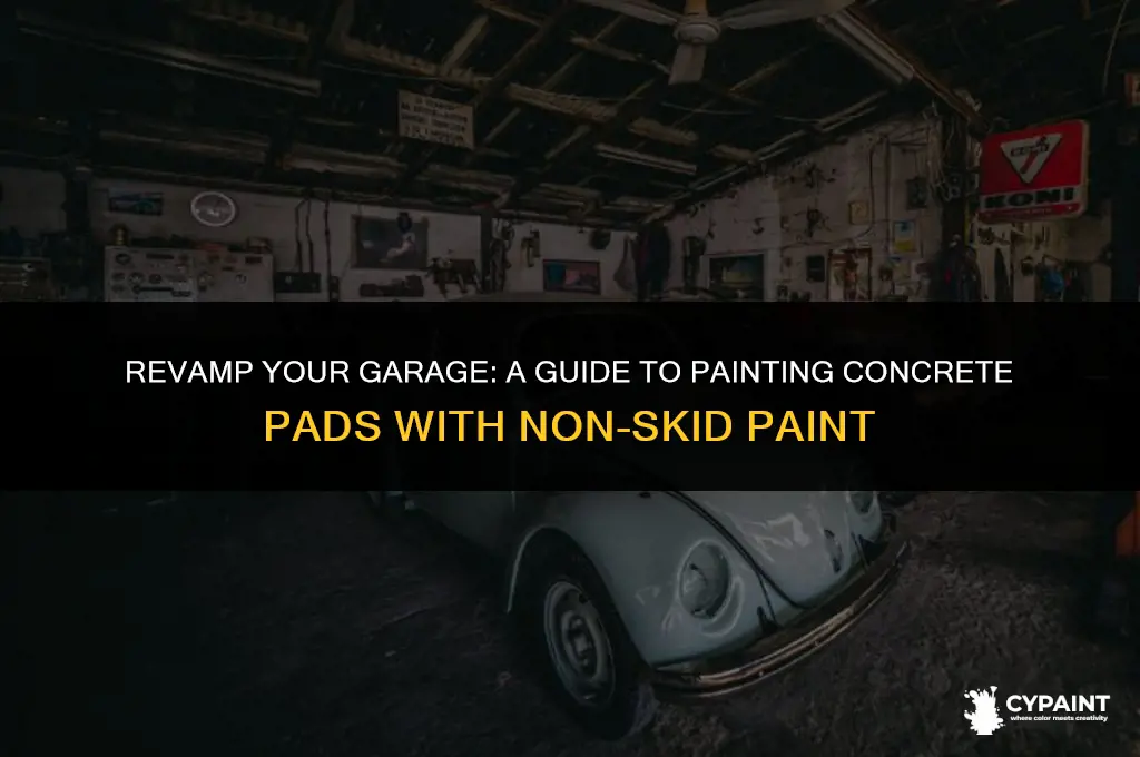 how to paint concrete pad of garage with non-skid paint