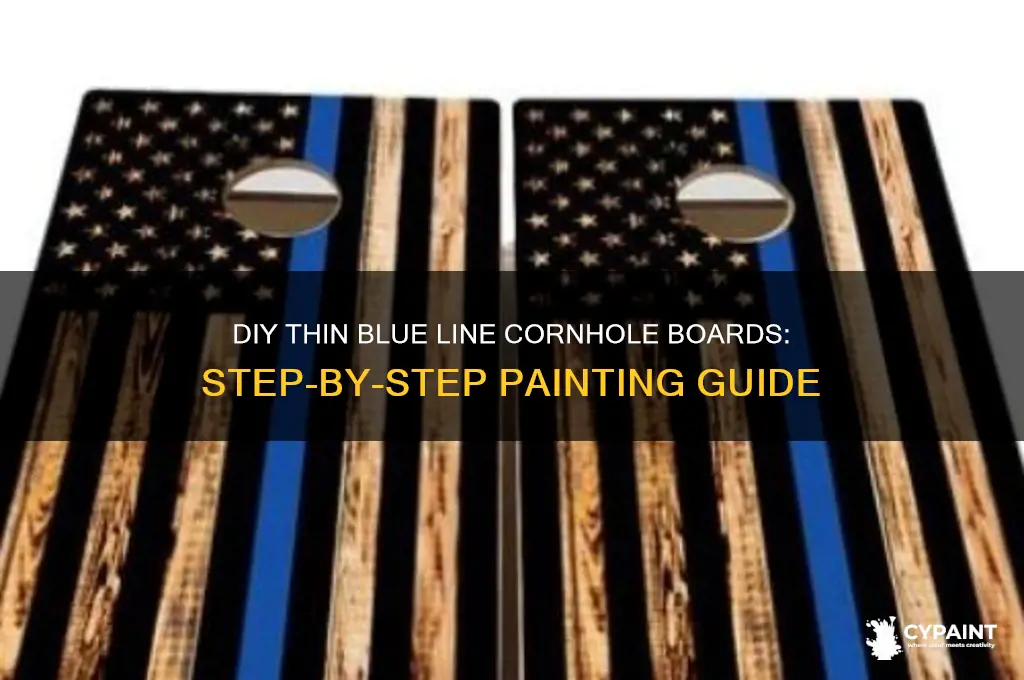 how to paint cornhole toss thin blue line