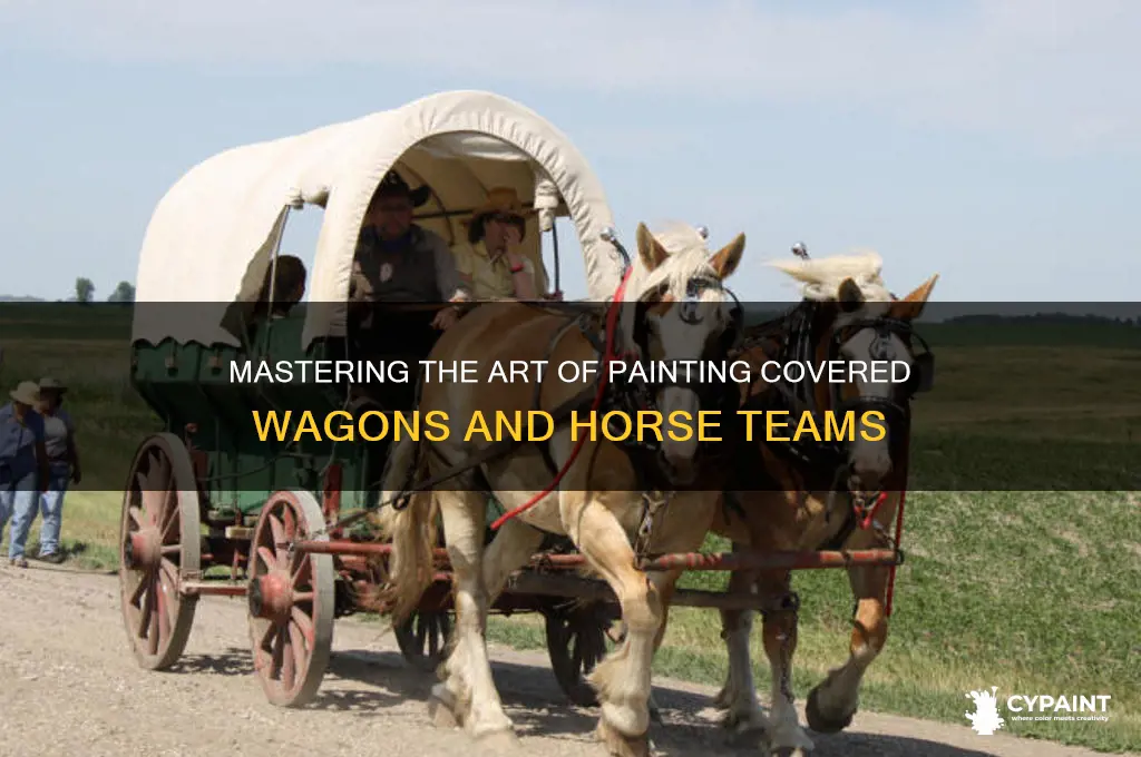 how to paint covered wagons and horse teams