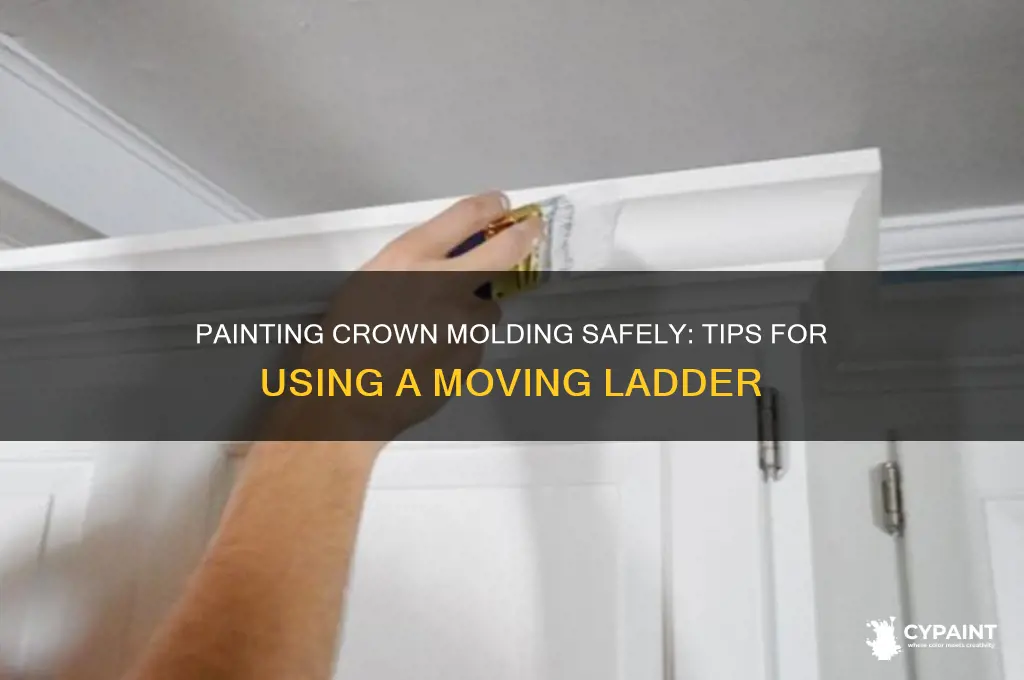 how to paint crown molding moving ladder