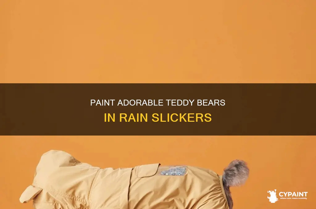 how to paint cute teddy bears with rain slickers