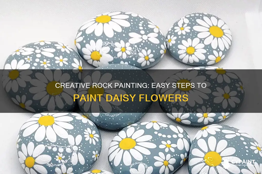 how to paint daisy flower on rock