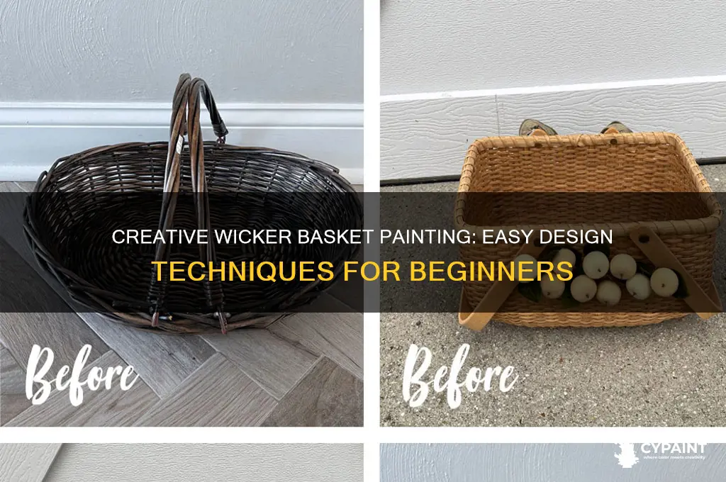 how to paint designs on wicker baskets