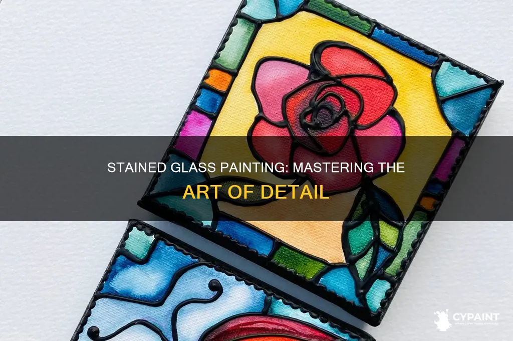 how to paint details on a stain glass panel