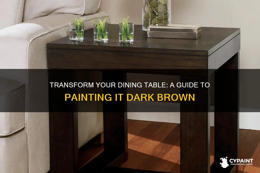 how to paint dining table dark brown