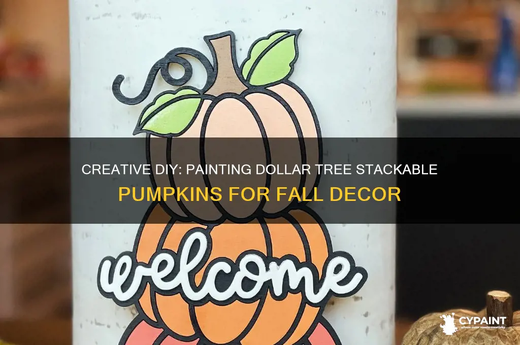 how to paint dollar tree stackable pumpkins