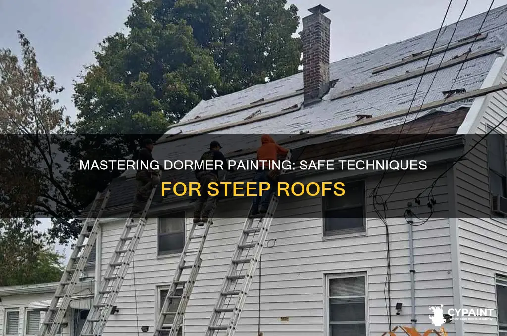how to paint dormers on steep roof