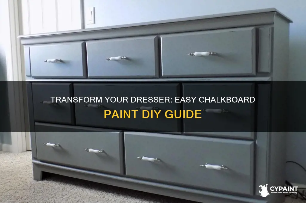 how to paint dresser with chalkboard paint