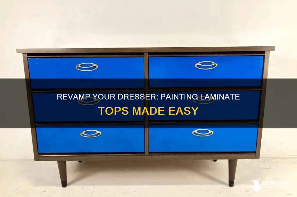 how to paint dresser with laminate top
