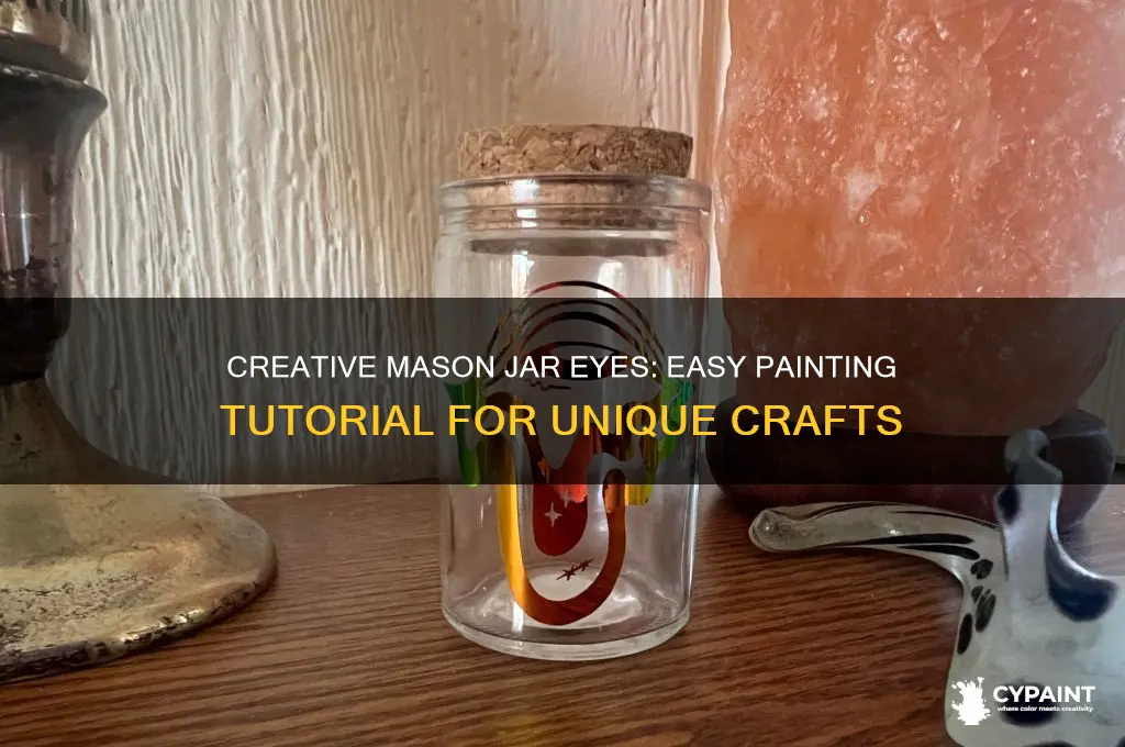 how to paint eyes on mason jars
