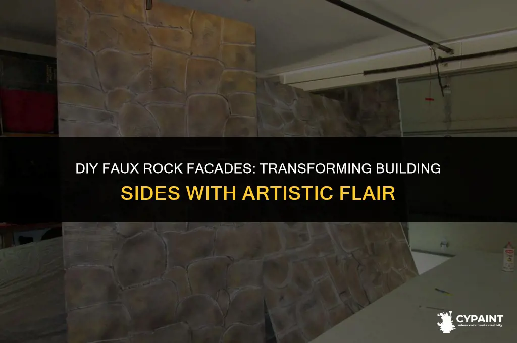 how to paint fake rocks on side of buildi g