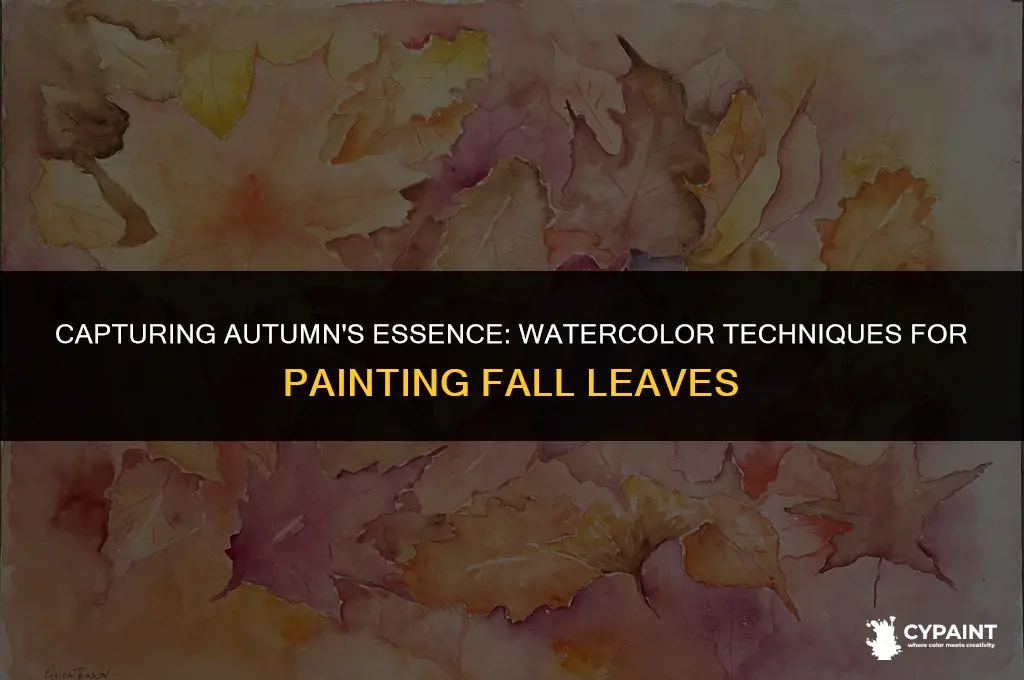 how to paint fall leaves on a tree in watercolour