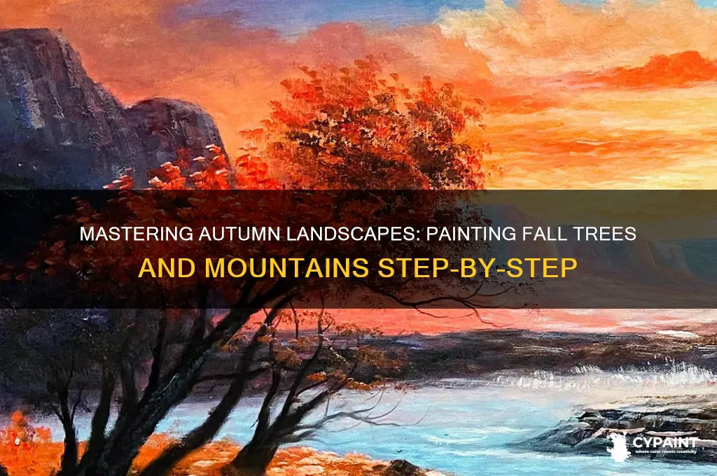 how to paint fall trees and mountains