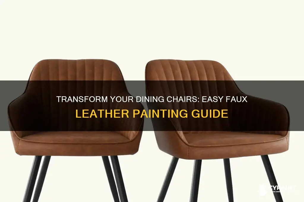 how to paint faux leather dining chairs