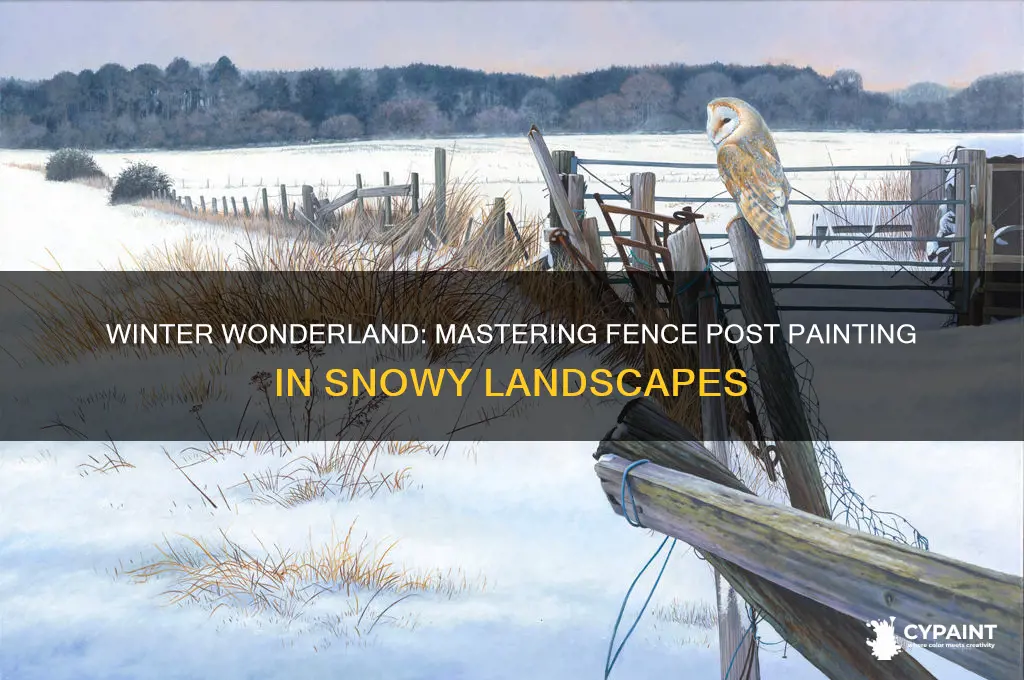 how to paint fence post in winter scene