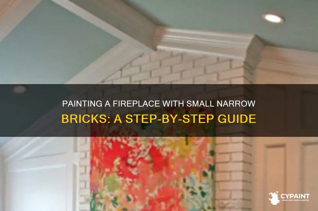 how to paint fireplace with small narrow bricks
