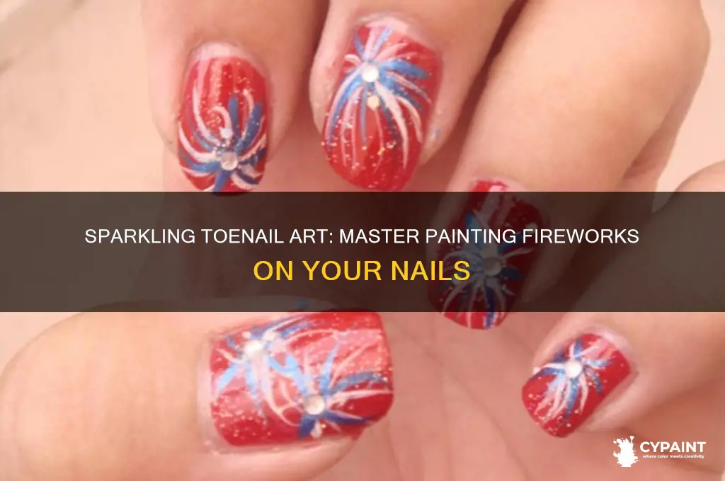 how to paint fireworks on your toenails