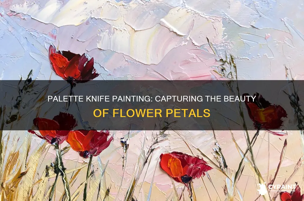 how to paint flower petals with a palette knife
