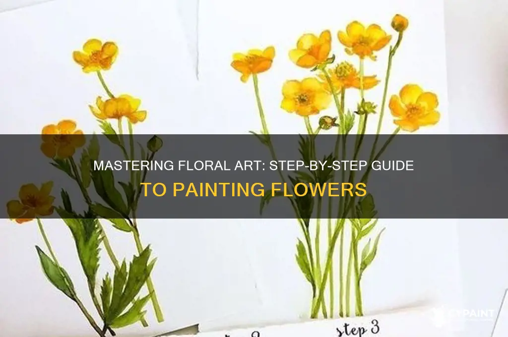 how to paint flower step by step