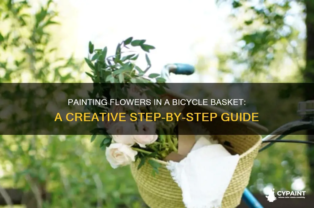 how to paint flowers in a bicycle basket