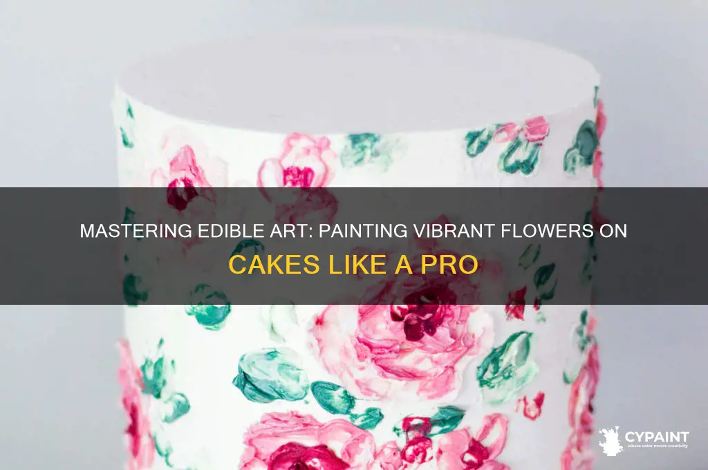 how to paint flowers on a cake