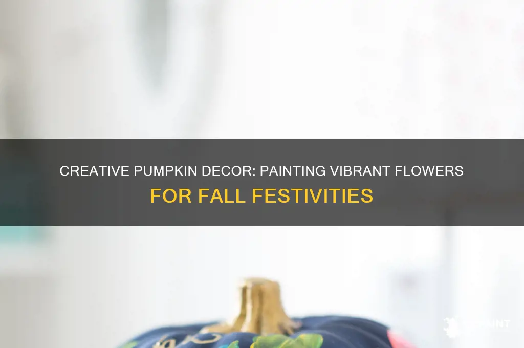 how to paint flowers on a pumpkin